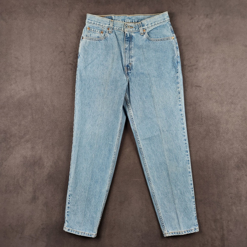 Vintage Levis 512 Jeans Womens 12 Blue Light Wash High Rise Slim Fit Tapered Leg